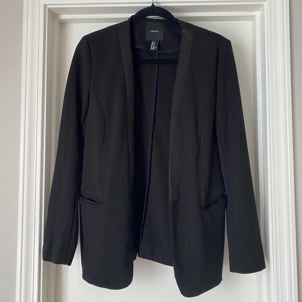 Forever 21 Black Open-Front Blazer